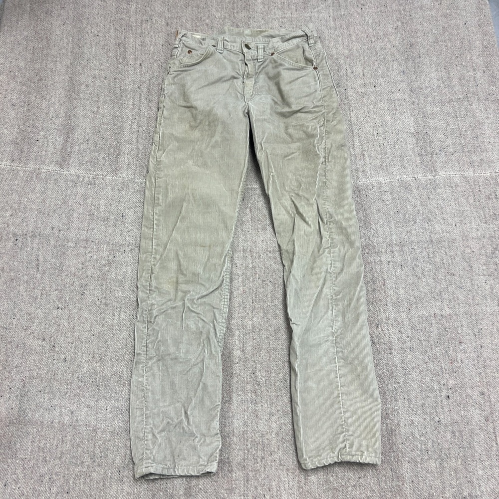 Vintage Lee Letterman Corduroy Pant Mens 28x30 Beige 1960s